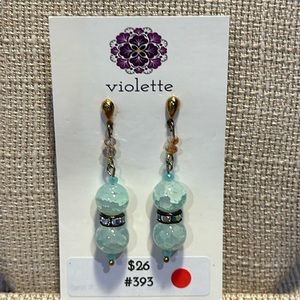 Unique Vintage Beaded Earrings #393 Handmade by Violette Grace